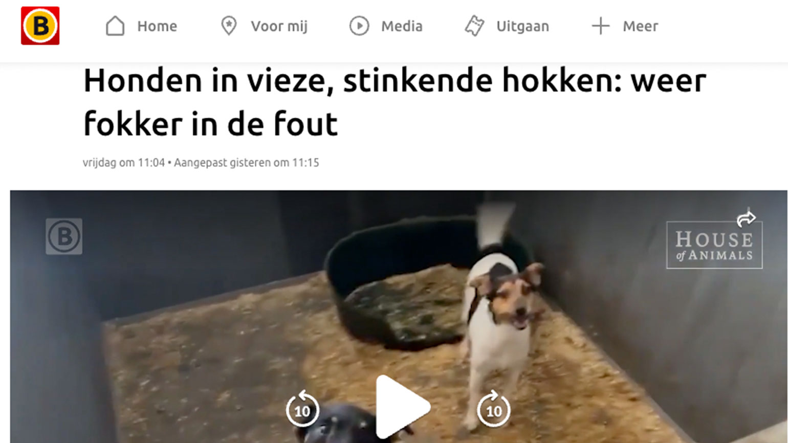 Honden in vieze, stinkende hokken: weer fokker in de fout